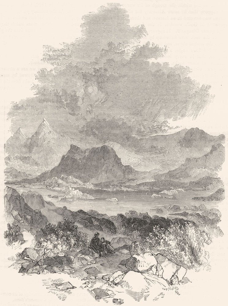 IRELAND. The Lakes of Killarney. Glengariff 1850 old antique print picture